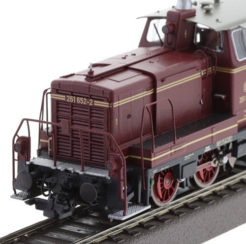 ESU 31744 H0 - Diesel Locomotief, H0, V60, 261 652 DB, oudrood, Ep IV, Vorbildzustand um 1975, LokSound, Rook, Kupplung DC/AC-2