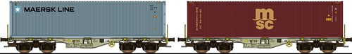 ESU 36605 H0 - Containerdraagwagen Maersk + MSC H0 Sgmmns D-AAEC Ep. VI DC